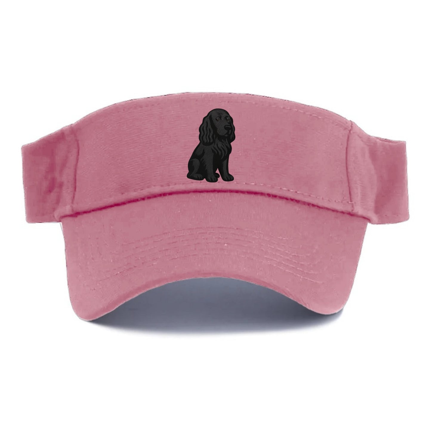Field Spaniel - Black silky coat embroidered pose - Visor - Pink