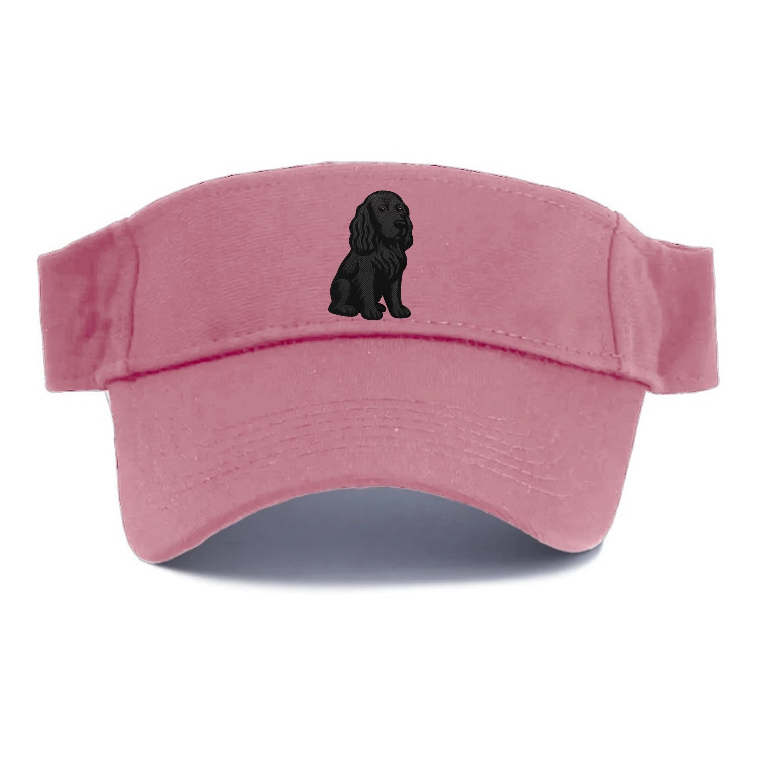 Field Spaniel - Black silky coat embroidered pose - Visor - Pink