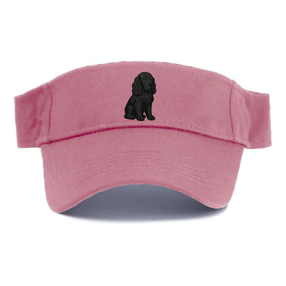 Field Spaniel - Black silky coat embroidered pose - Visor - Pink