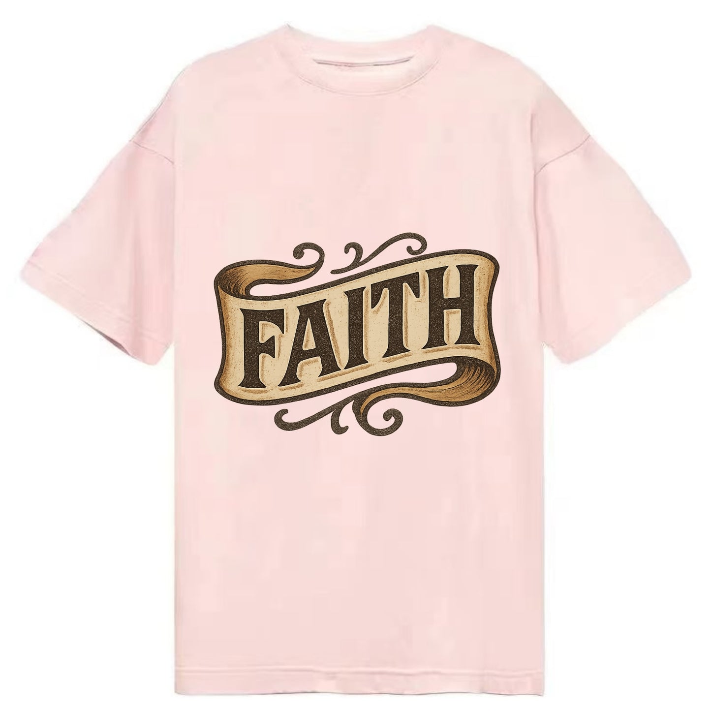 Bold typography design - "FAITH" - trust in the unseen, spiritual strength - Classic T-shirt - Pink
