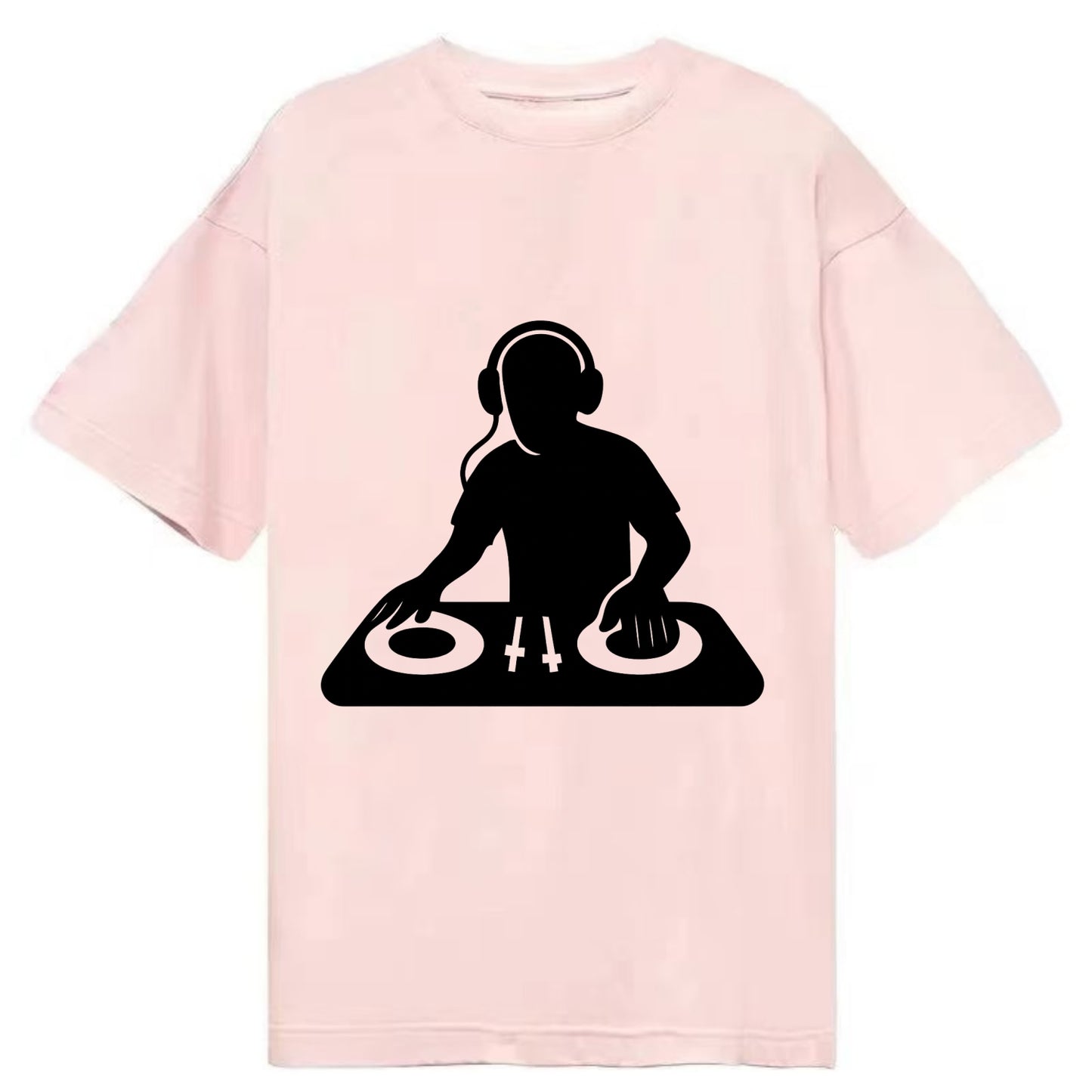 DJ with turntables and headphones - Classic T-shirt - Pink