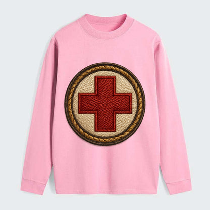 Medical Cross  - Classic Long Sleeve Shirt - Pink