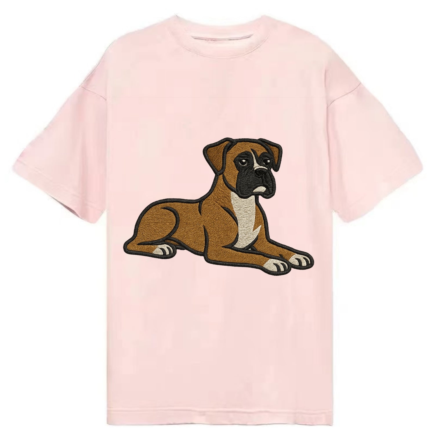 Boxer - Fawn colored relaxed lying down Classic T-shirt - Pink