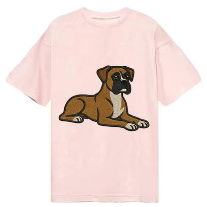 Boxer - Fawn colored relaxed lying down Classic T-shirt - Pink