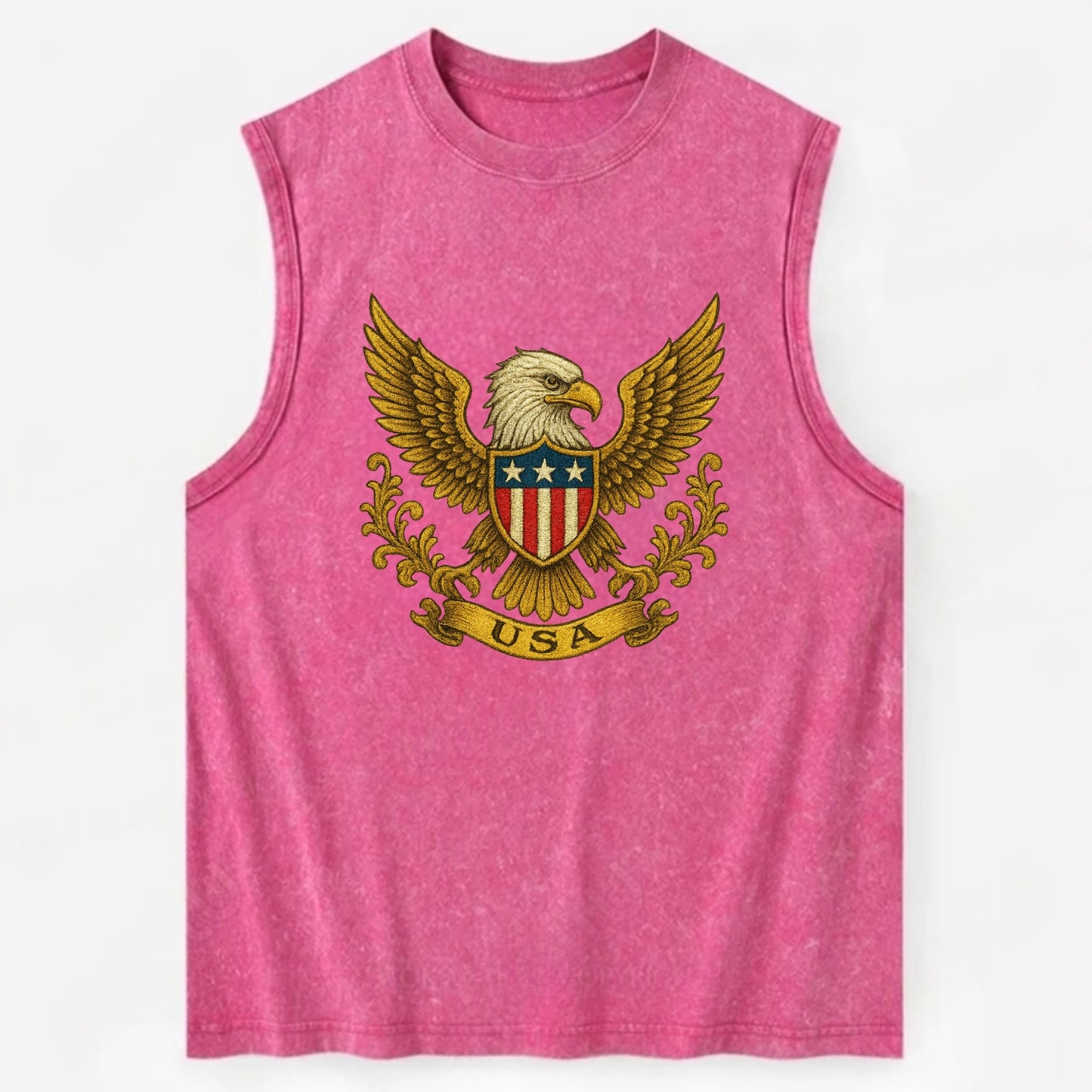 Usa Heritage Eagle Baseball Cap 2 - Vintage Washed Tank - Pink