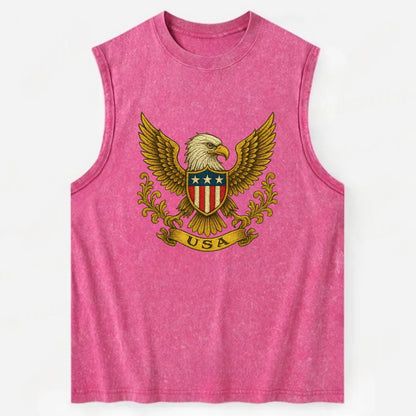 Usa Heritage Eagle Baseball Cap 2 - Vintage Washed Tank - Pink