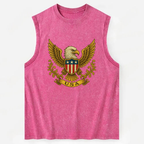 Usa Heritage Eagle Baseball Cap 2 - Vintage Washed Tank