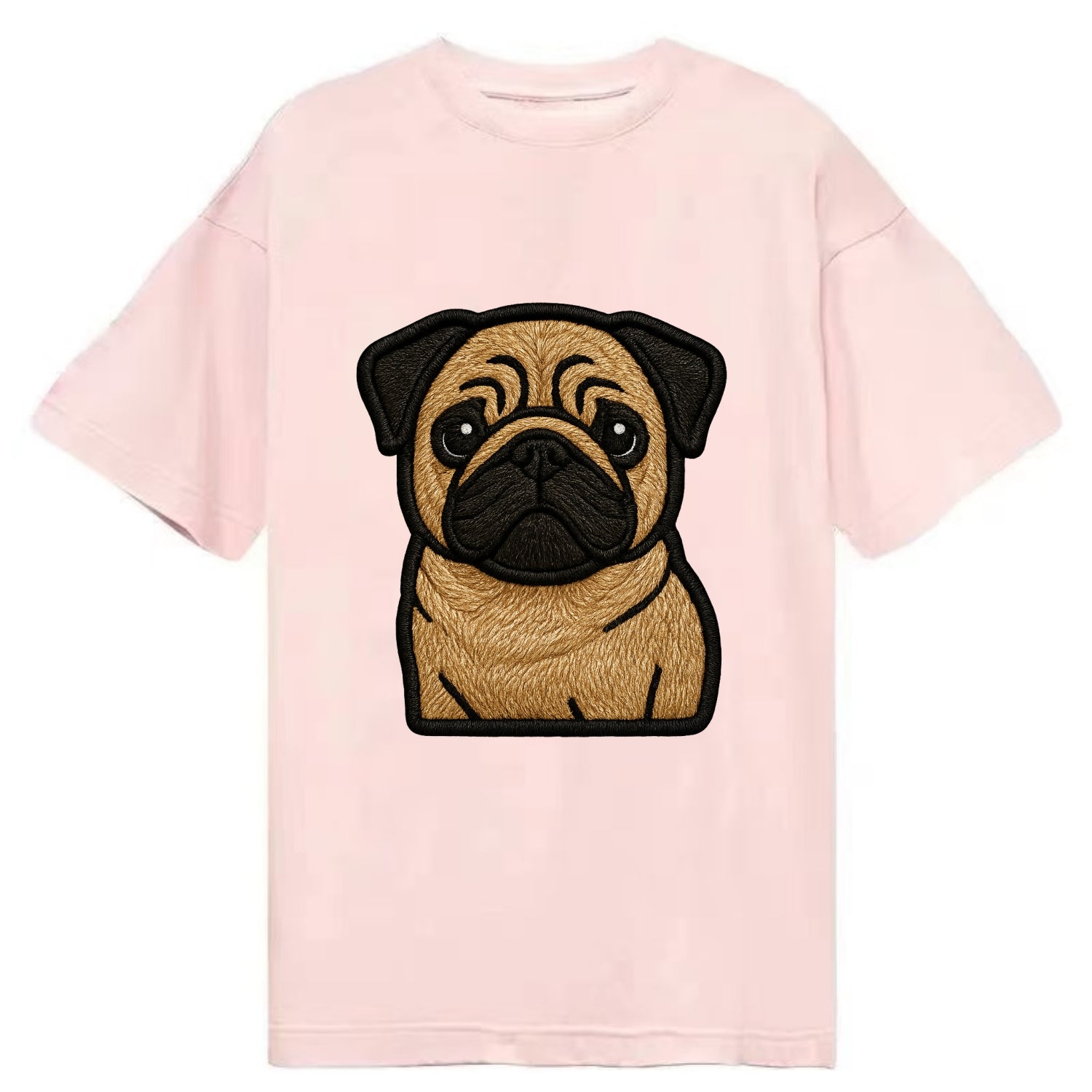 Pug - Contemporary wrinkled design with - Classic T-shirt - Pink