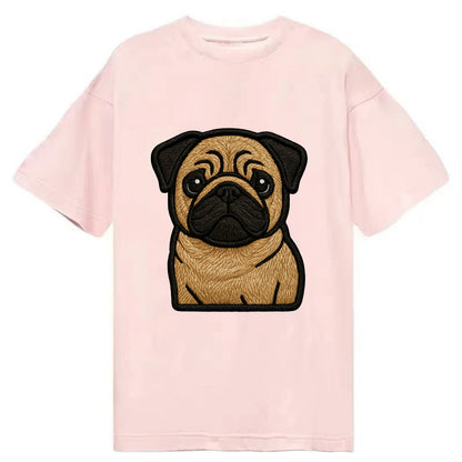 Pug - Contemporary wrinkled design with - Classic T-shirt - Pink