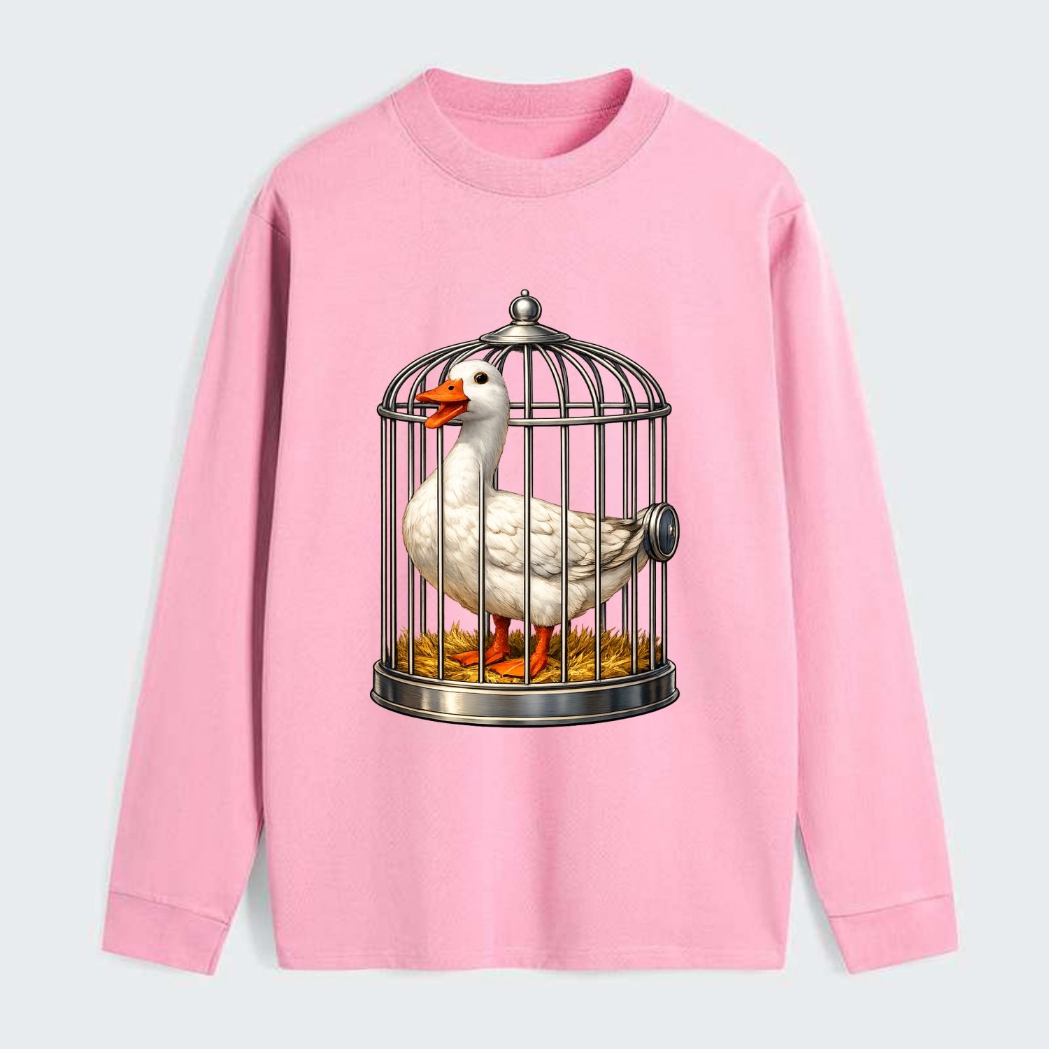 Duck In Cage - Classic Long Sleeve Shirt - Pink