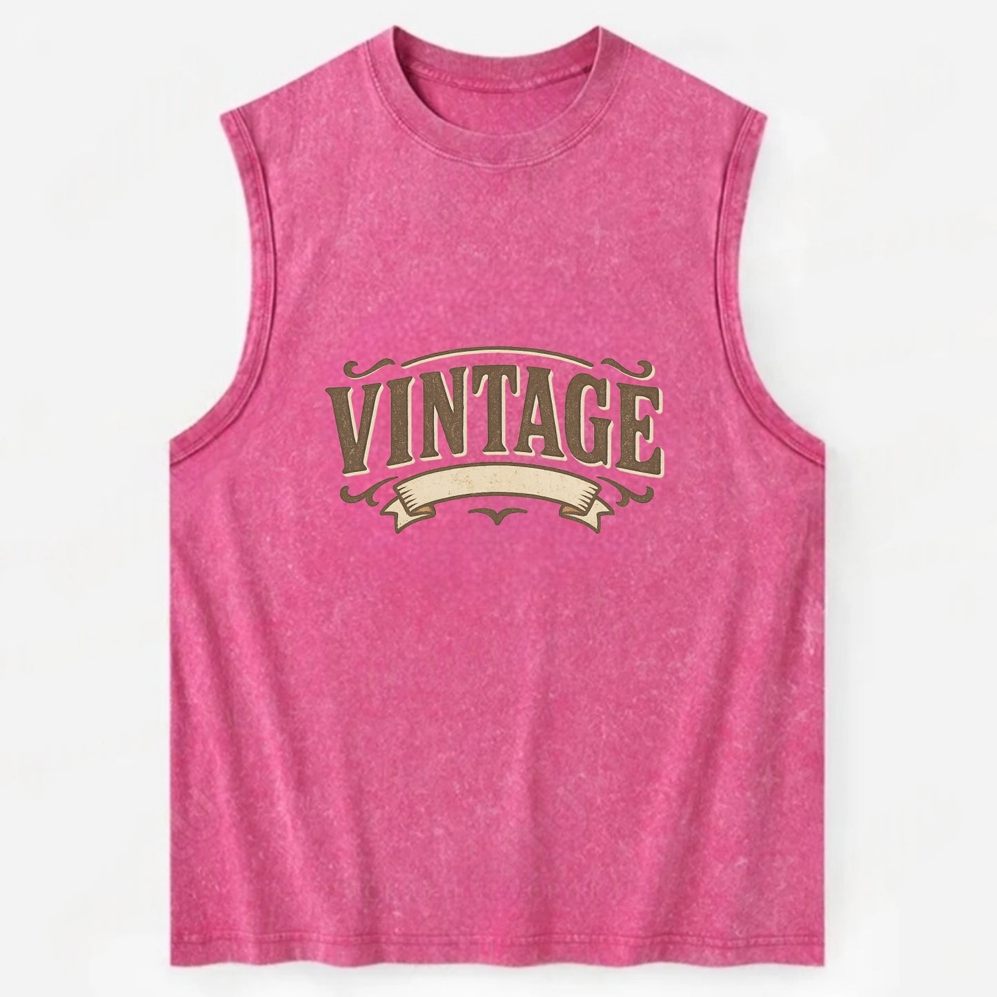 Bold typography design - "CENTERED" - aligned, focused, balanced within - Vintage Washed Tank - Pink
