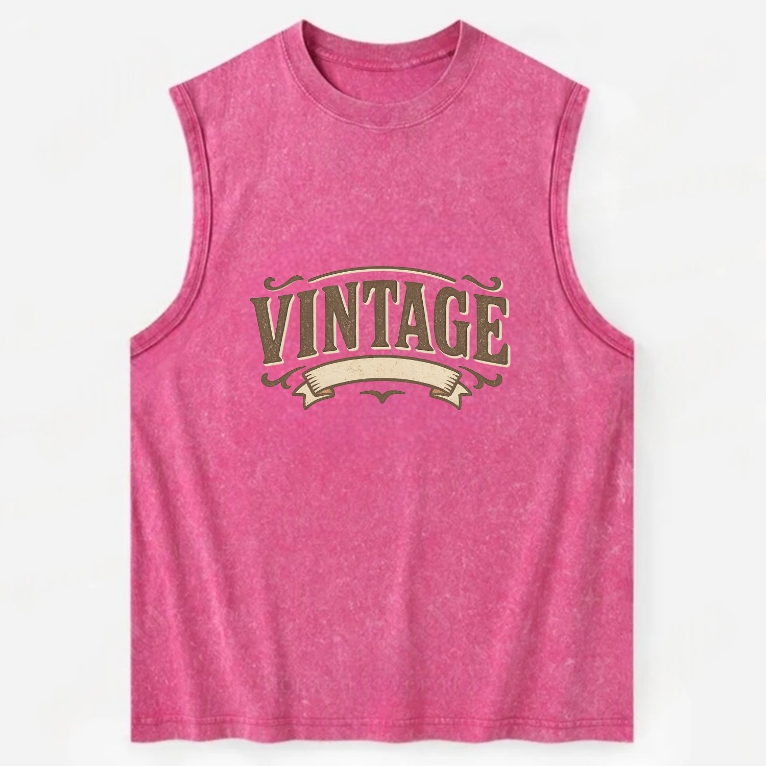 Bold typography design - "CENTERED" - aligned, focused, balanced within - Vintage Washed Tank - Pink