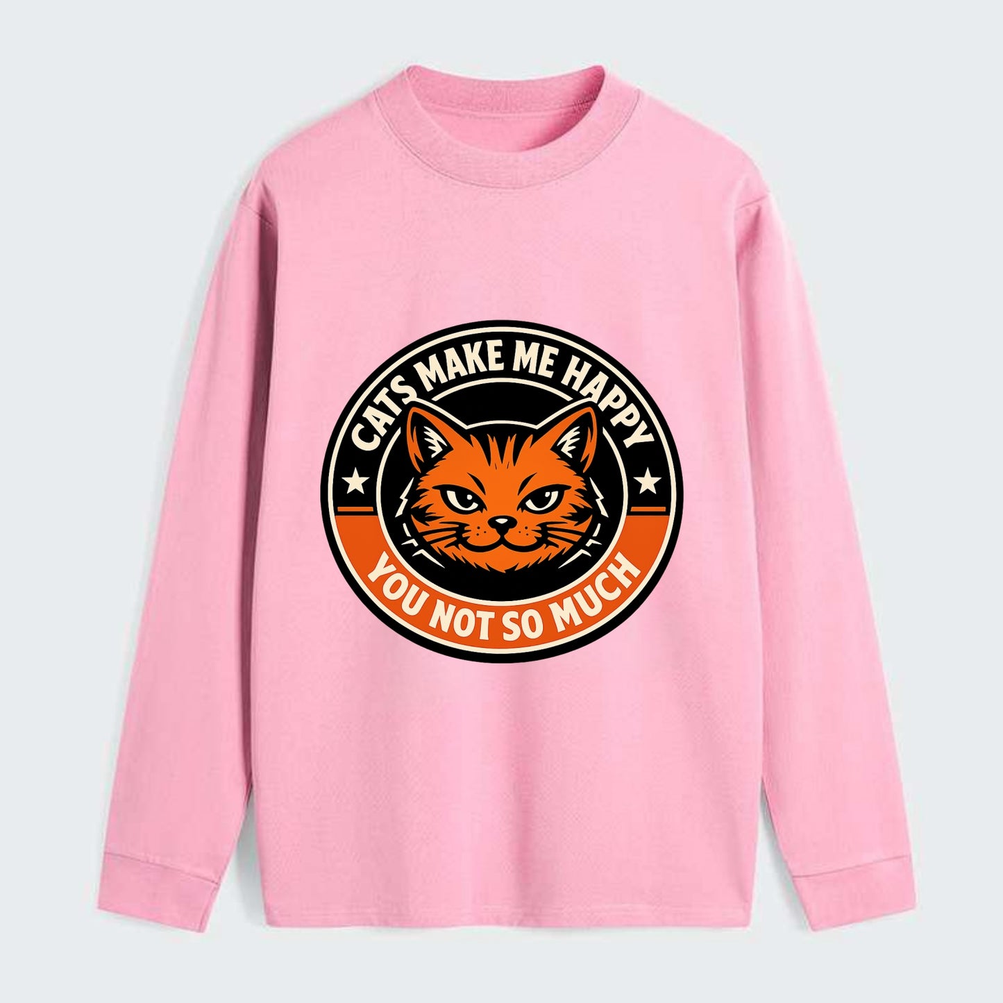 Joyful Whiskers Emblem - Classic Long Sleeve Shirt - Pink