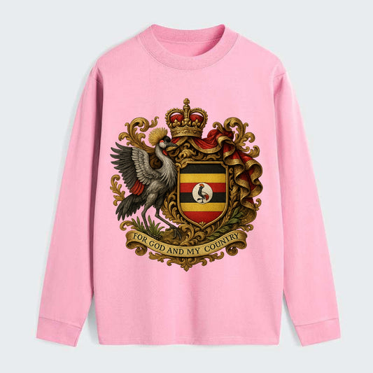 Uganda Crested Crane Emblem - Classic Long Sleeve Shirt - Pink