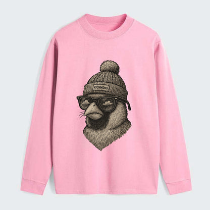 Virginia Cardinal wearing Richmond beanie with pom pom and wayfarer - Classic Long Sleeve Shirt - Pink