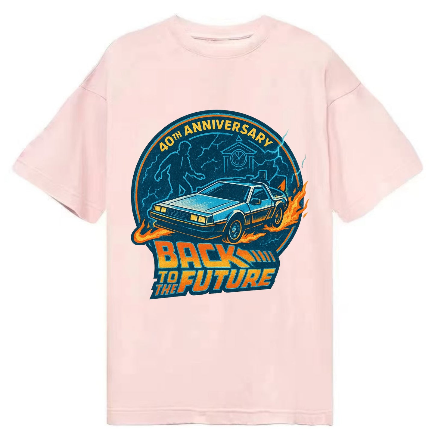 Back To The Future 40th Anniversary - Classic T-shirt - Pink