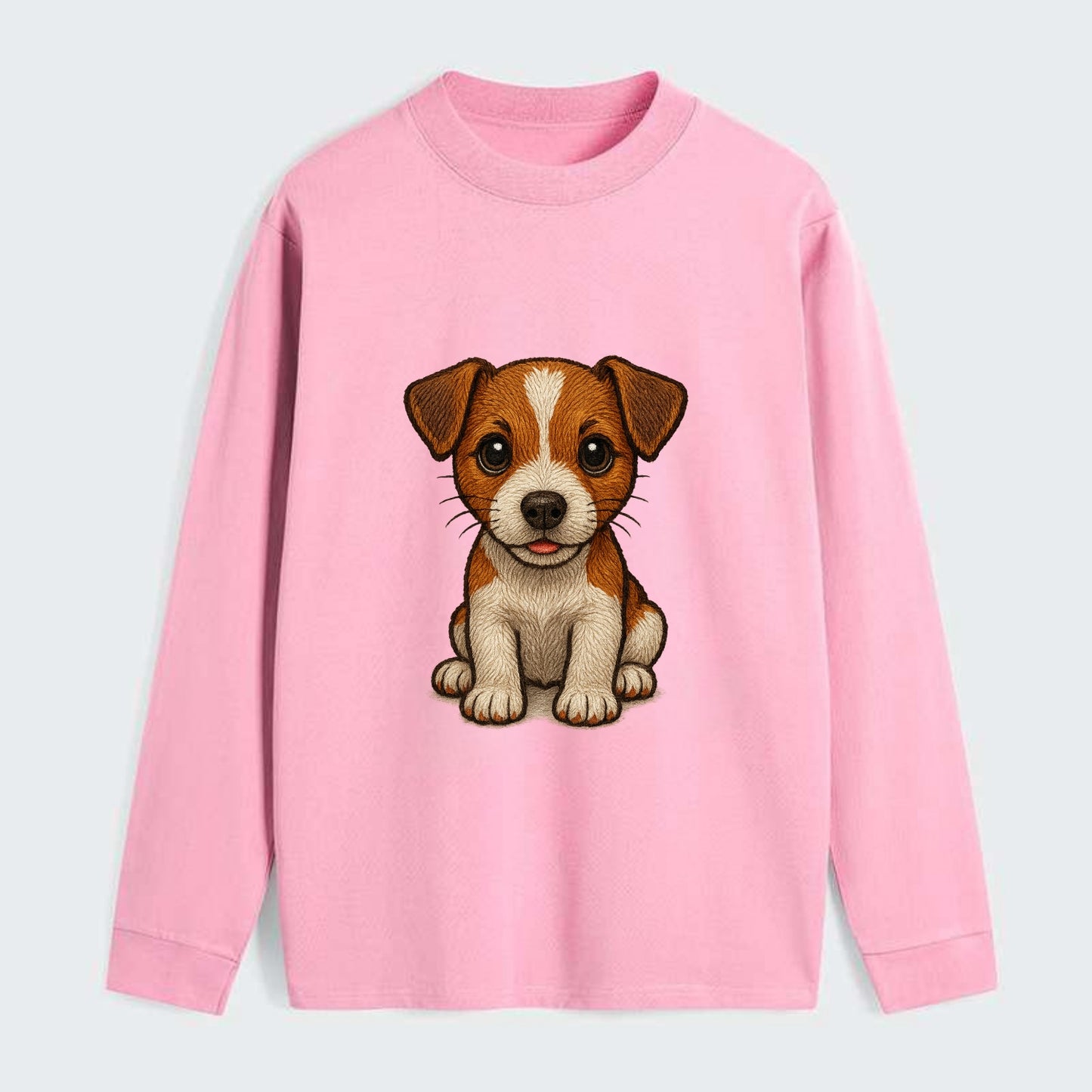 Baby Jack Russell Terrier Puppy - white with markings, alert ears, - Classic Long Sleeve Shirt - Pink