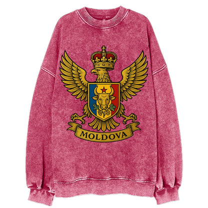Moldova Heritage Badge  - Vintage Sweatshirt - Pink