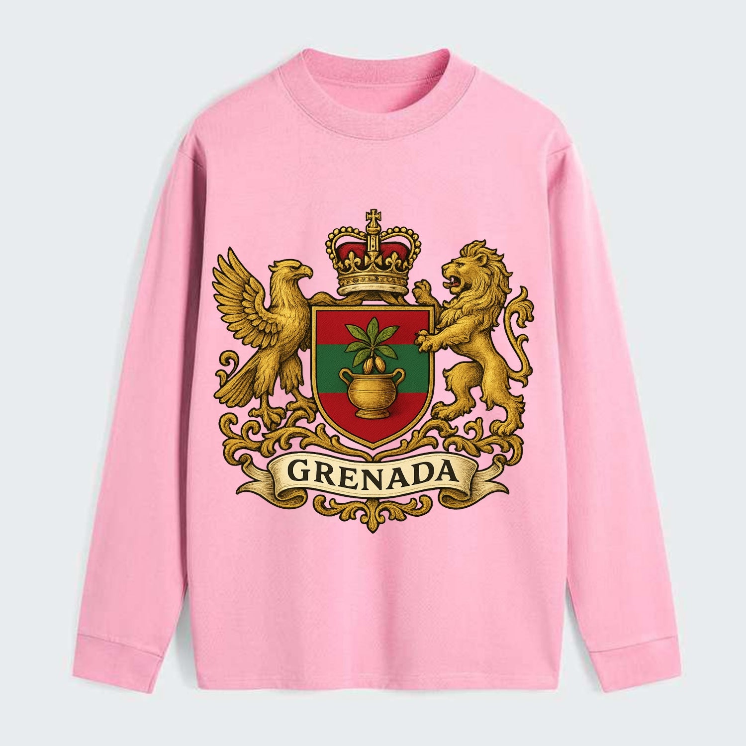 Grenada Heritage Badge  - Classic Long Sleeve Shirt - Pink