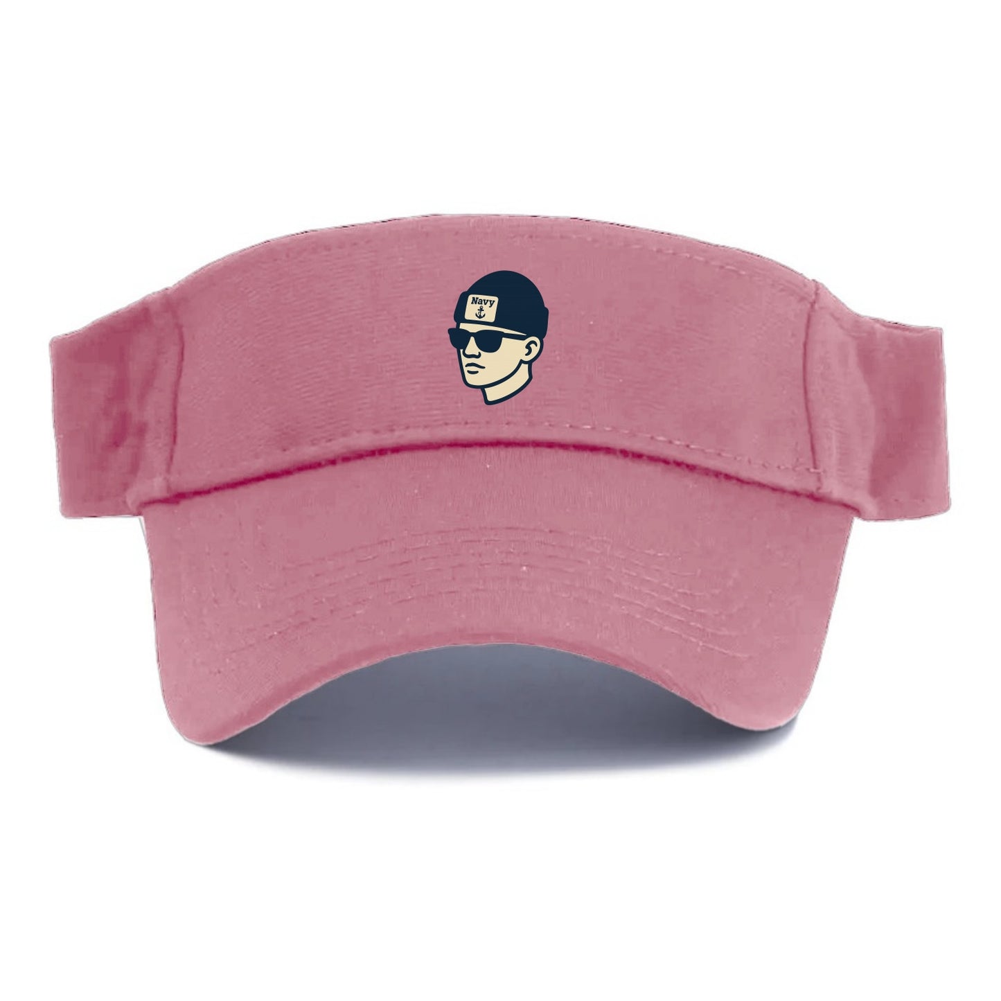 Annapolis Midshipman wearing Navy beanie with anchor patch - Visor - Pink