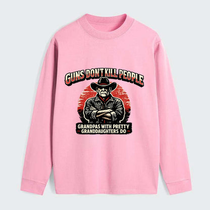 Grandpas Pretty Granddaughters - Cowboy - Classic Long Sleeve Shirt - Pink