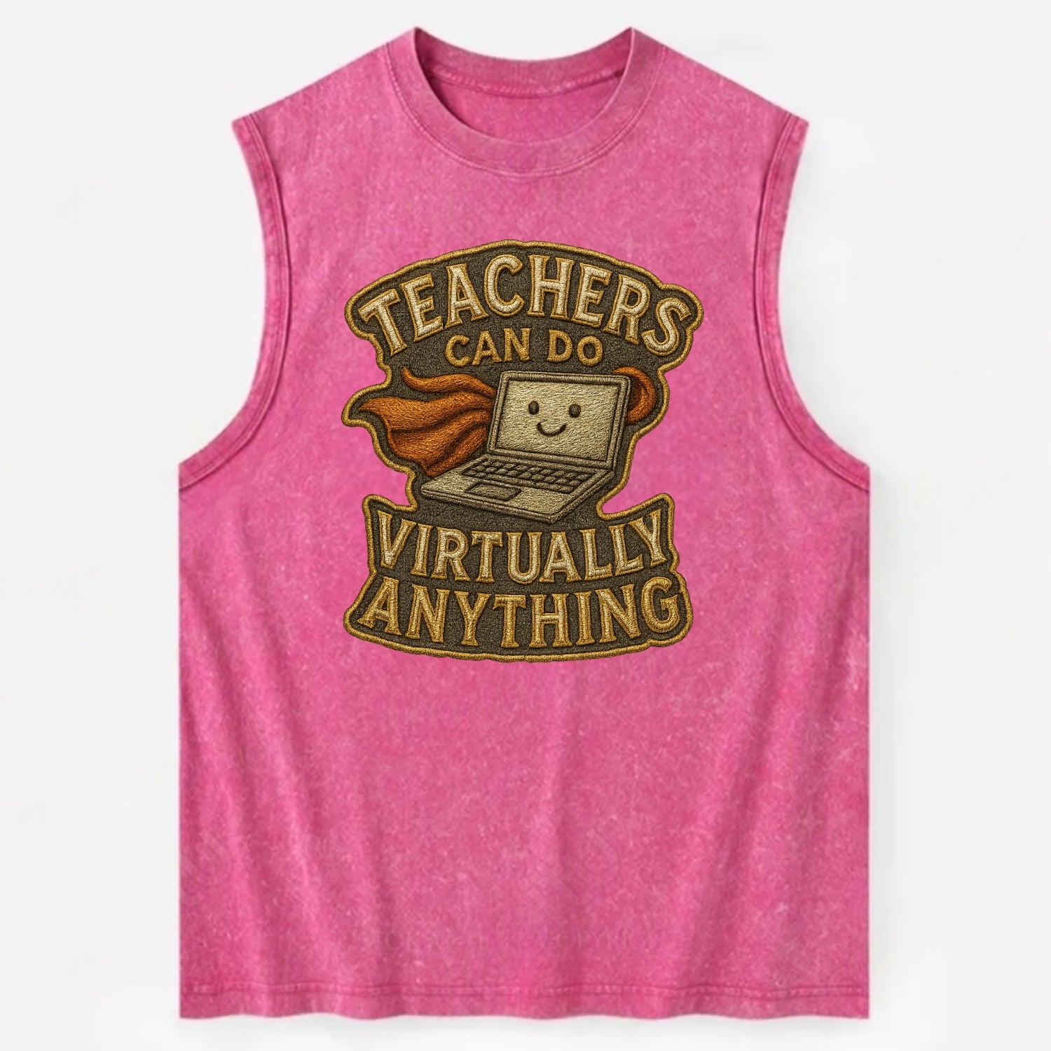 Teachers Can Do Virtually Anything  - Vintage Washed Tank - Pink