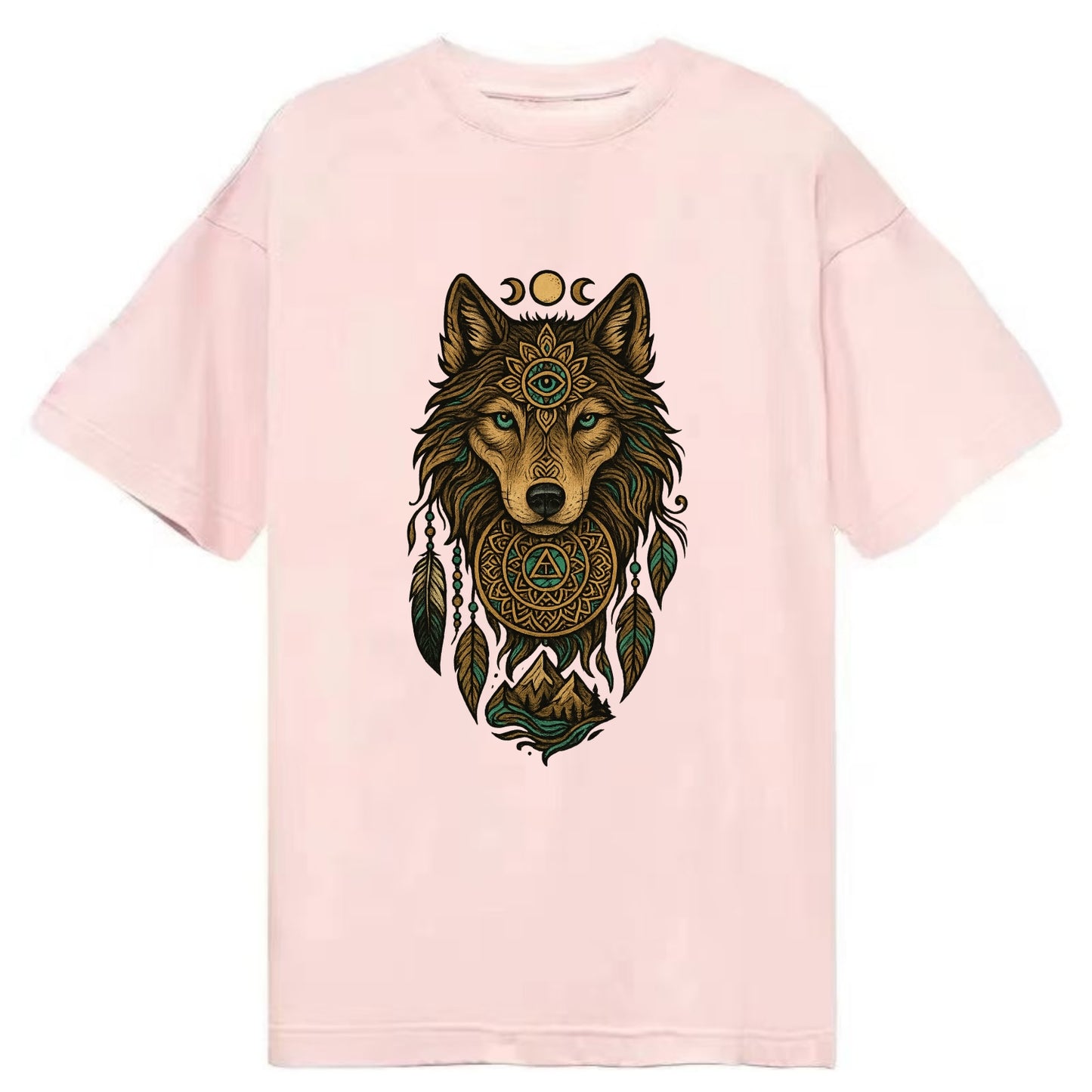 Tattoo Wolf Flash  - Classic T-shirt - Pink