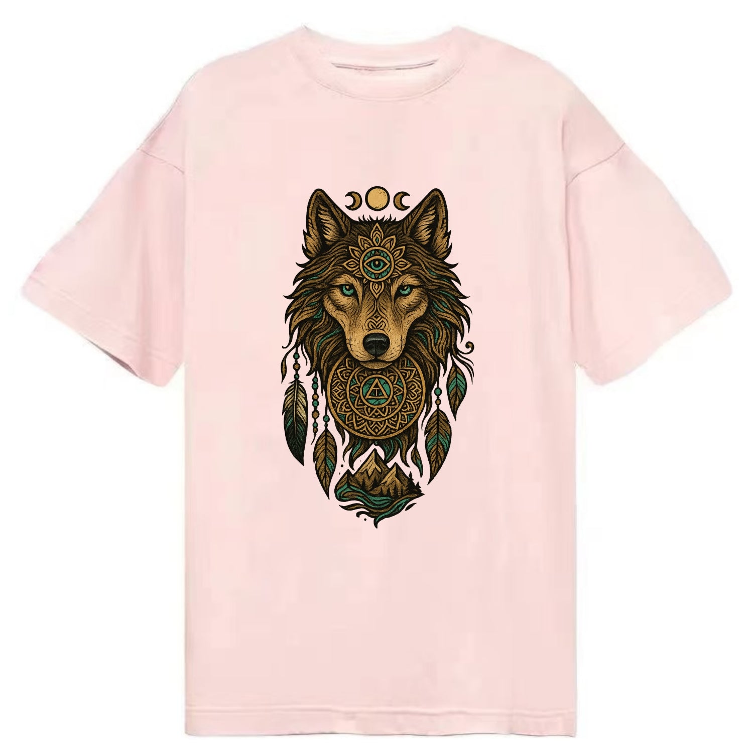Tattoo Wolf Flash  - Classic T-shirt - Pink