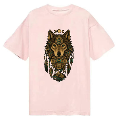 Tattoo Wolf Flash  - Classic T-shirt - Pink