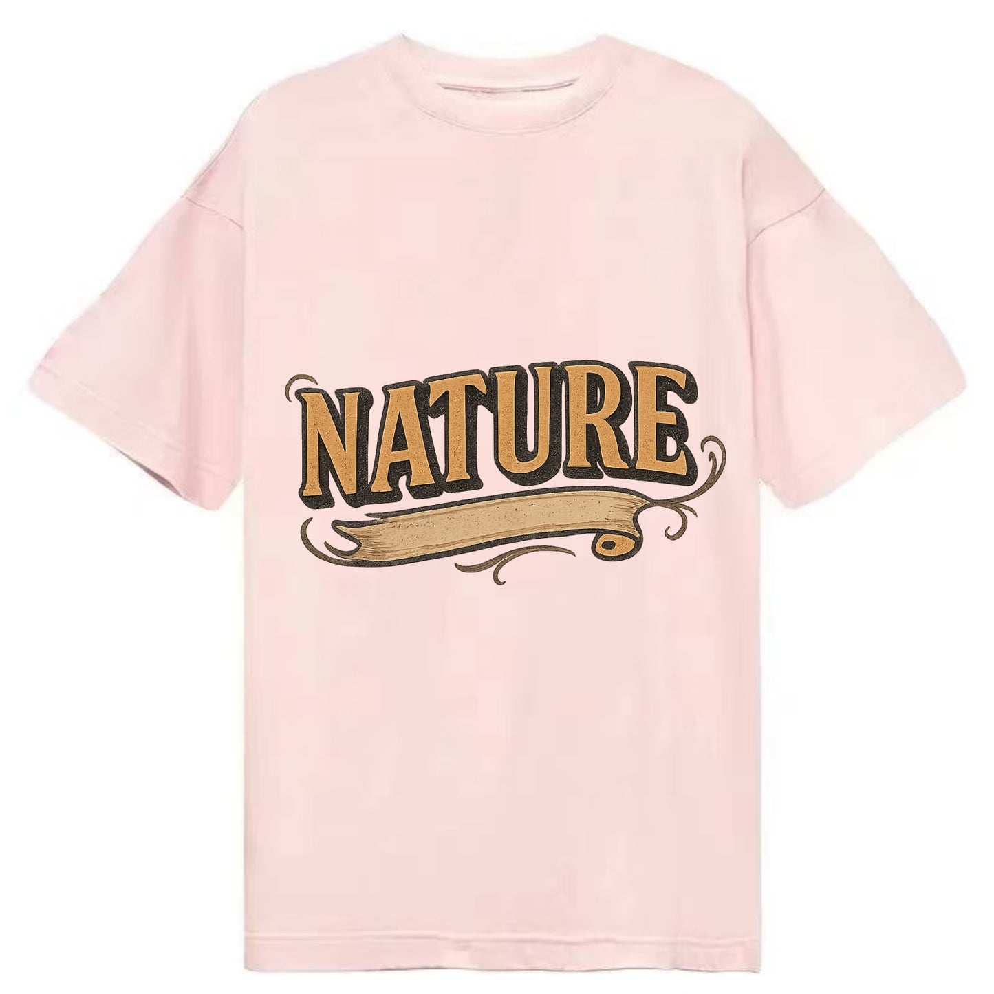 Bold typography design - "NATURE" - natural world, organic - Classic T-shirt - Pink