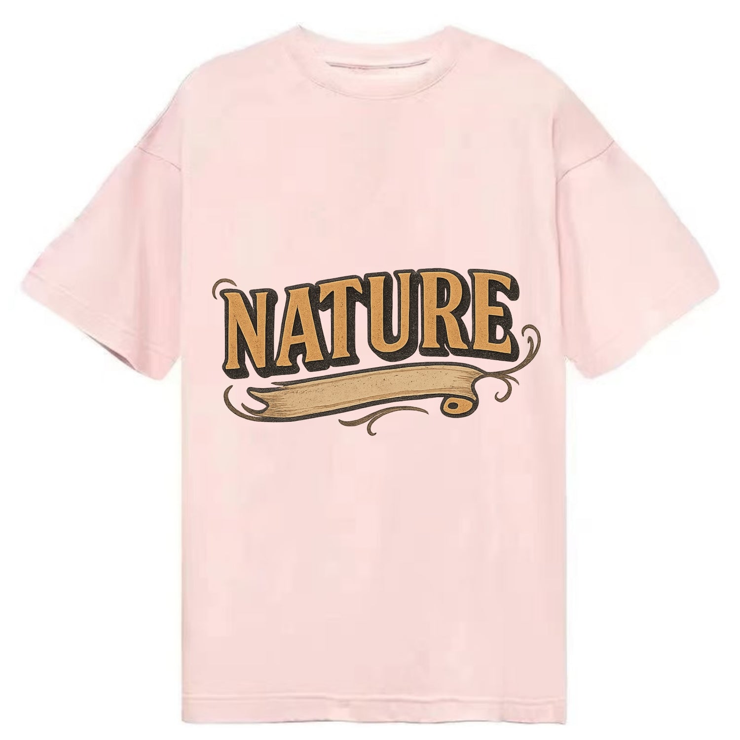 Bold typography design - "NATURE" - natural world, organic - Classic T-shirt - Pink