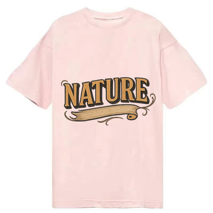 Bold typography design - "NATURE" - natural world, organic - Classic T-shirt - Pink