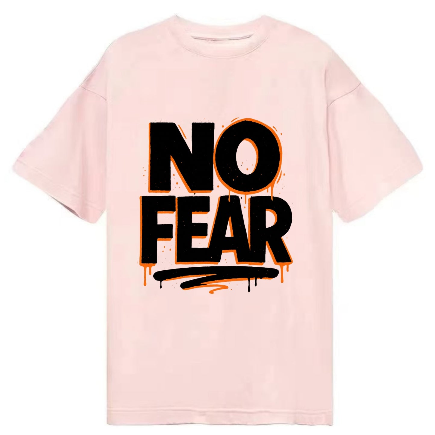 Bold typography design - "NO FEAR" - courage, bravery - Classic T-shirt - Pink