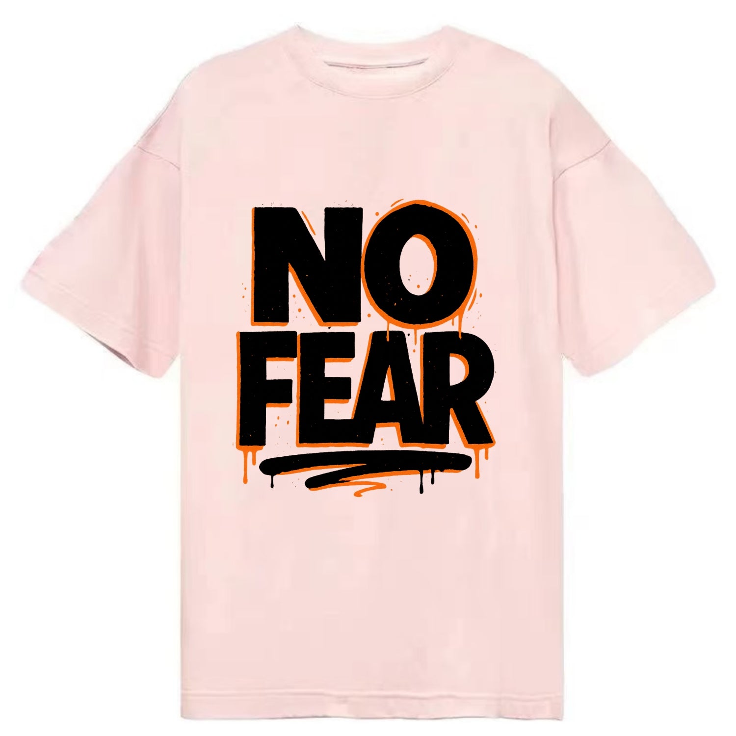 Bold typography design - "NO FEAR" - courage, bravery - Classic T-shirt - Pink