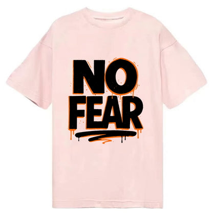 Bold typography design - "NO FEAR" - courage, bravery - Classic T-shirt - Pink