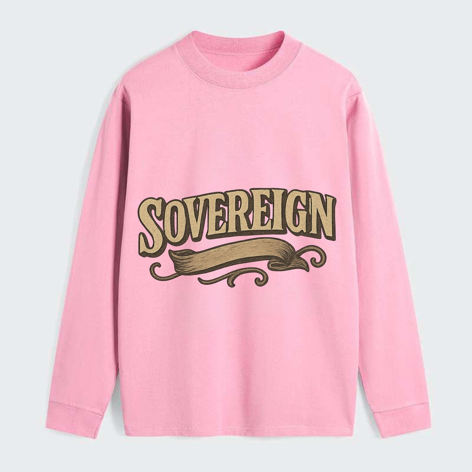 Bold typography design - "SOVEREIGN" - self-ruled, autonomous, in - Classic Long Sleeve Shirt - Pink