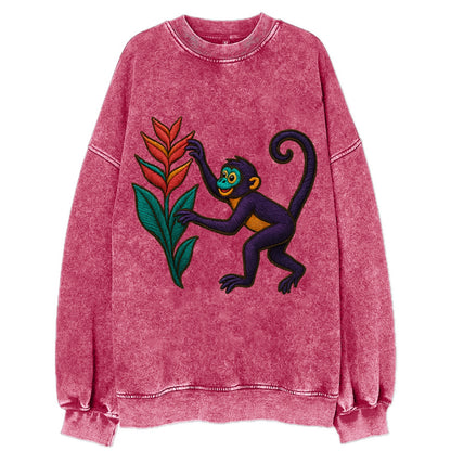 Spider Monkey - Vintage Sweatshirt - Pink