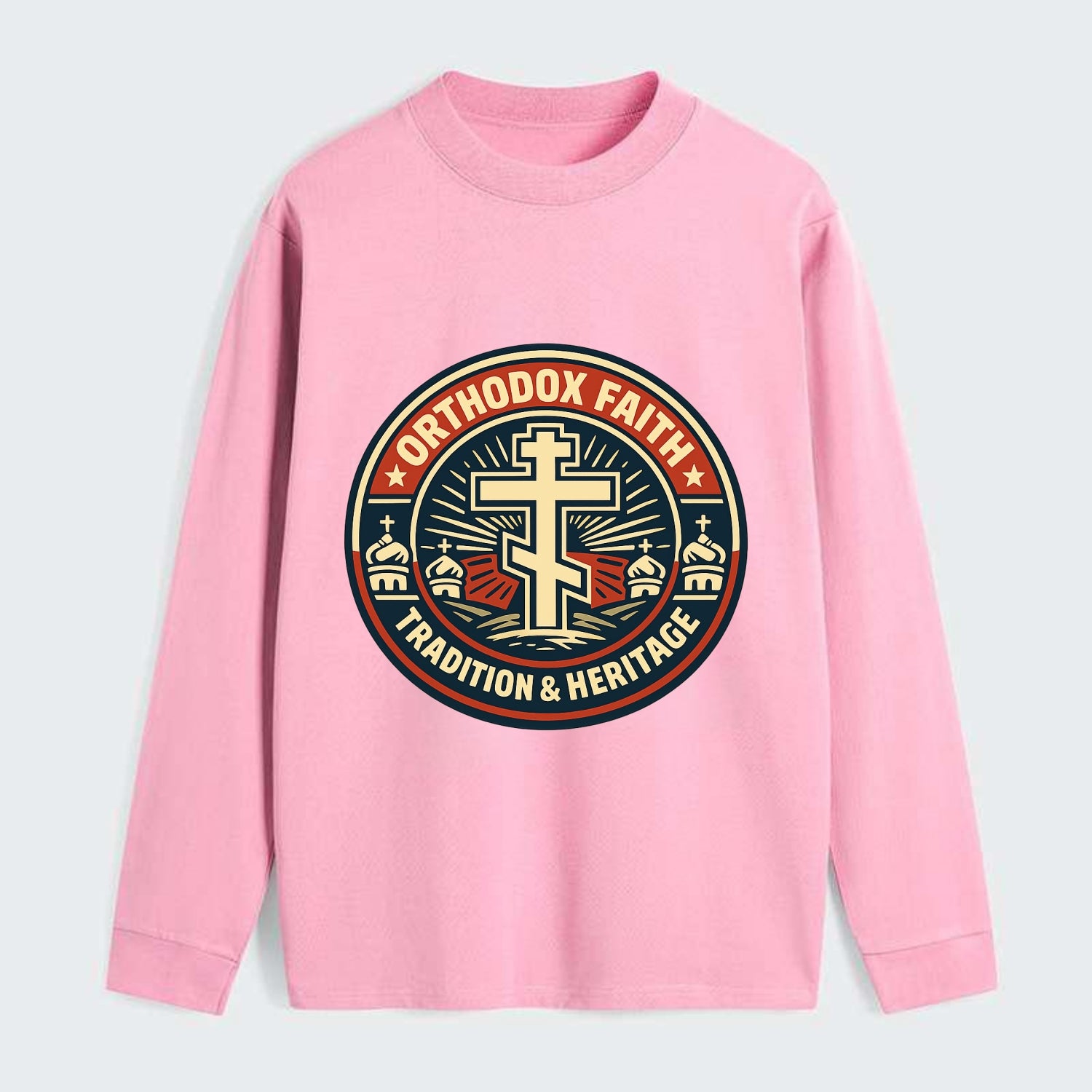 Faithful Heritage Emblem - Classic Long Sleeve Shirt - Pink
