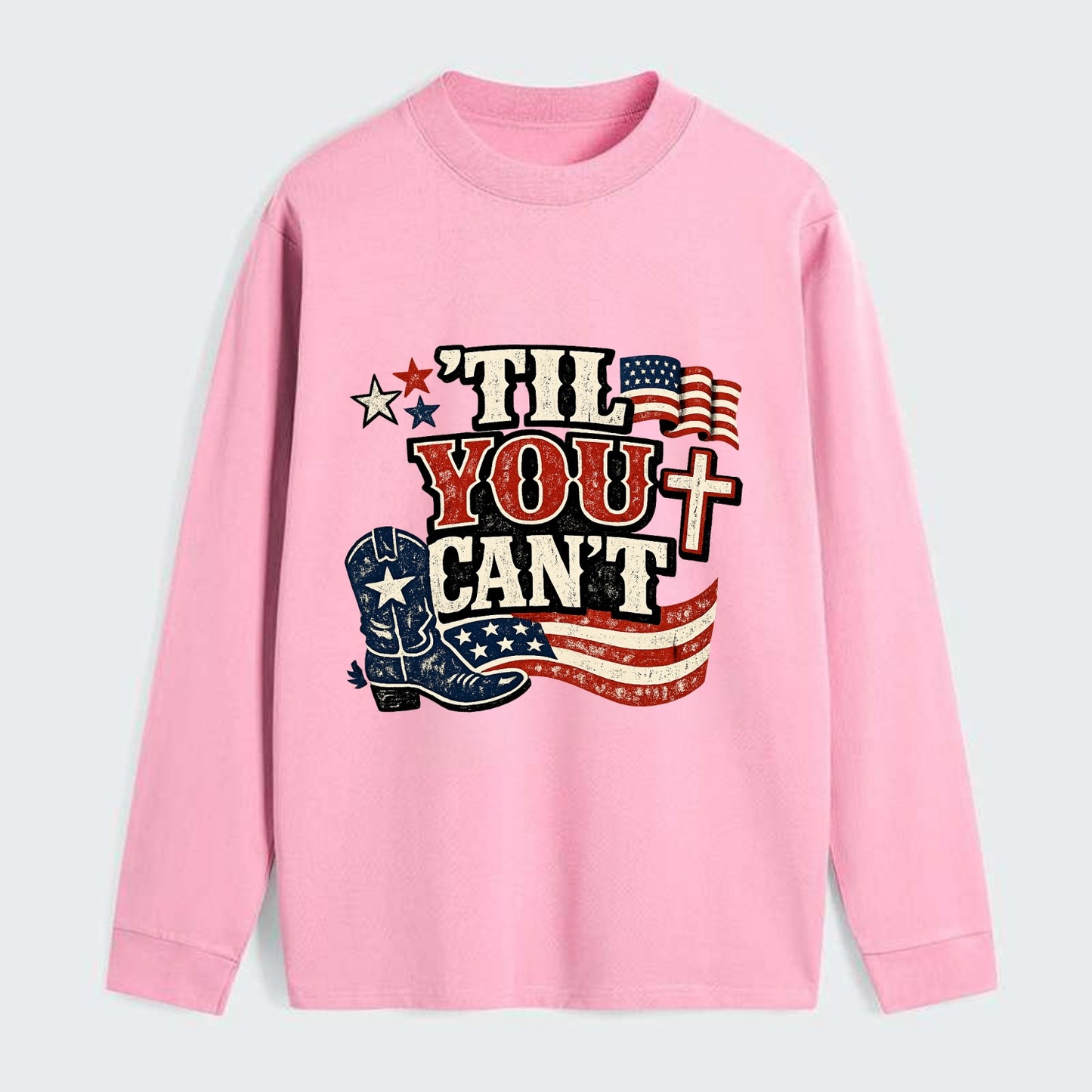 Til You Cant - Patriot Cross - Classic Long Sleeve Shirt - Pink