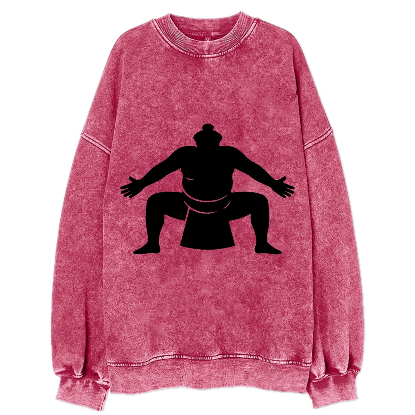 Japanese sumo wrestler ceremonial stance - Vintage Sweatshirt - Pink