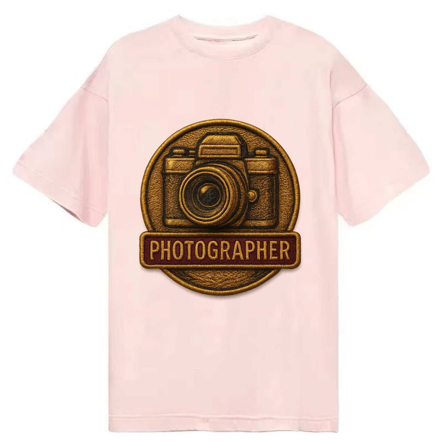 Camera with vintage lens - photographer badge - Classic T-shirt - Pink