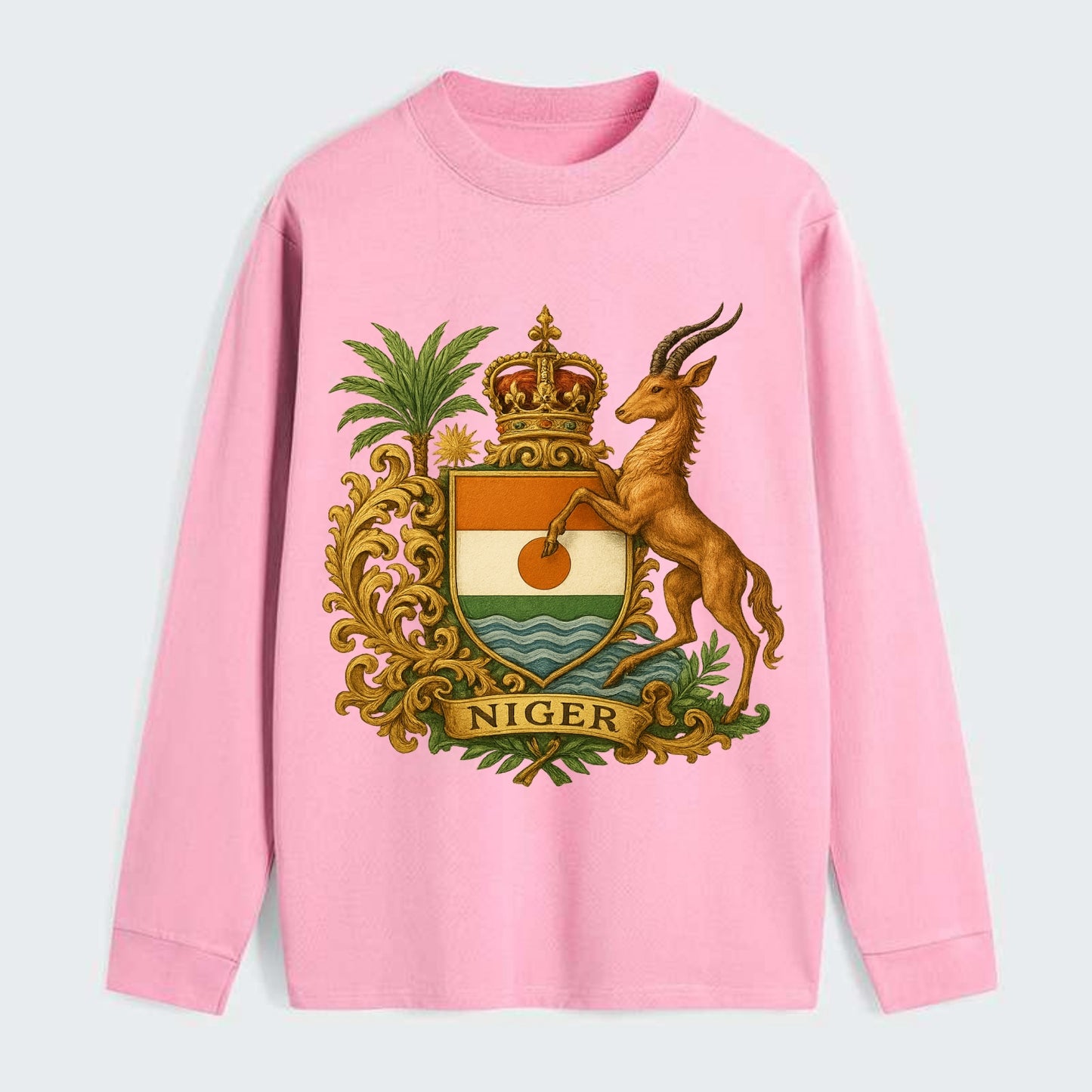 Niger Heritage Badge  - Classic Long Sleeve Shirt - Pink