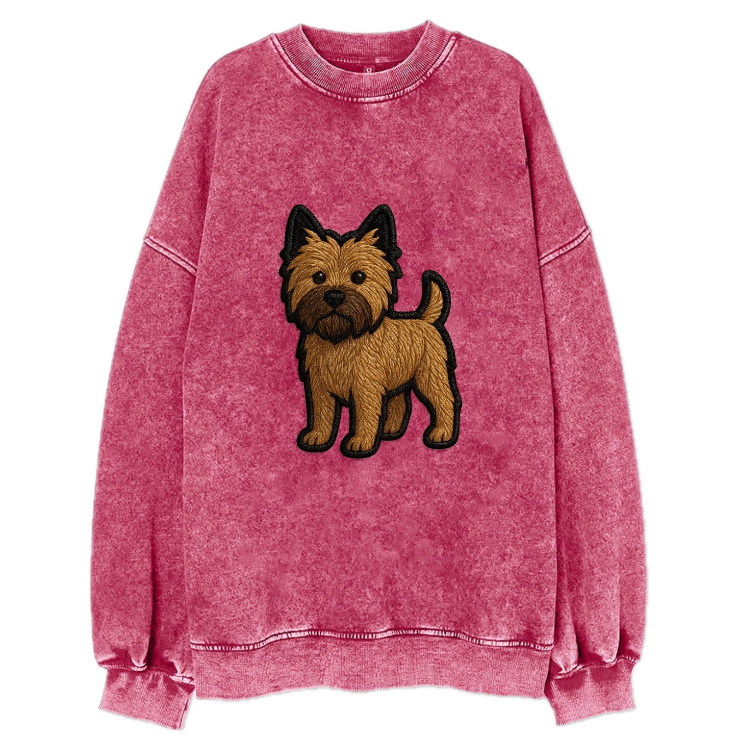 Cairn Terrier - Modern shaggy design wit - Vintage Sweatshirt - Pink