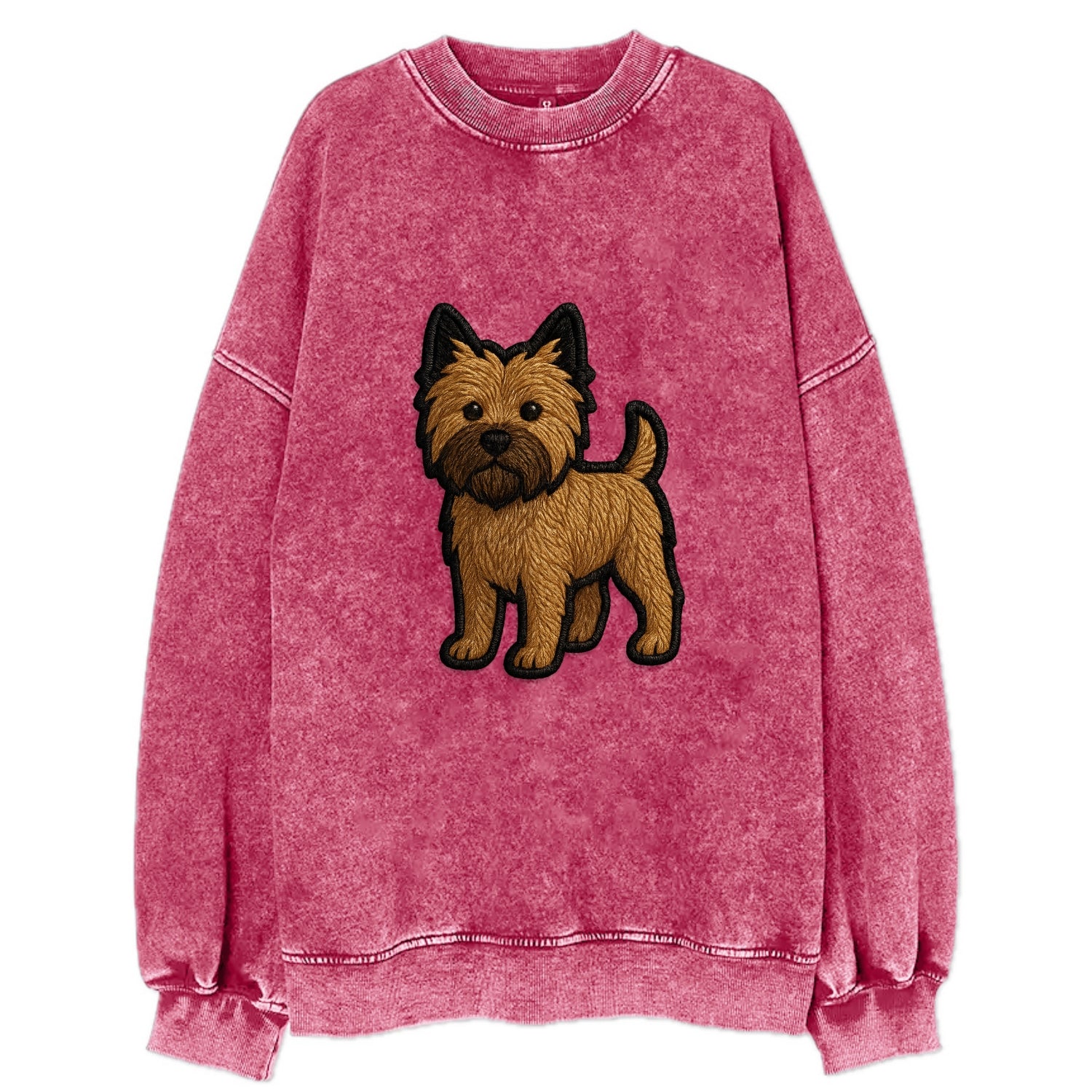 Cairn Terrier - Modern shaggy design wit - Vintage Sweatshirt - Pink