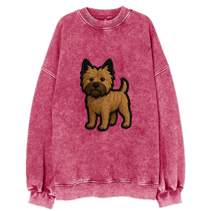 Cairn Terrier - Modern shaggy design wit - Vintage Sweatshirt - Pink