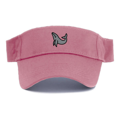 Humpback Whale - Gray breaching pose flat side profile - Visor - Pink