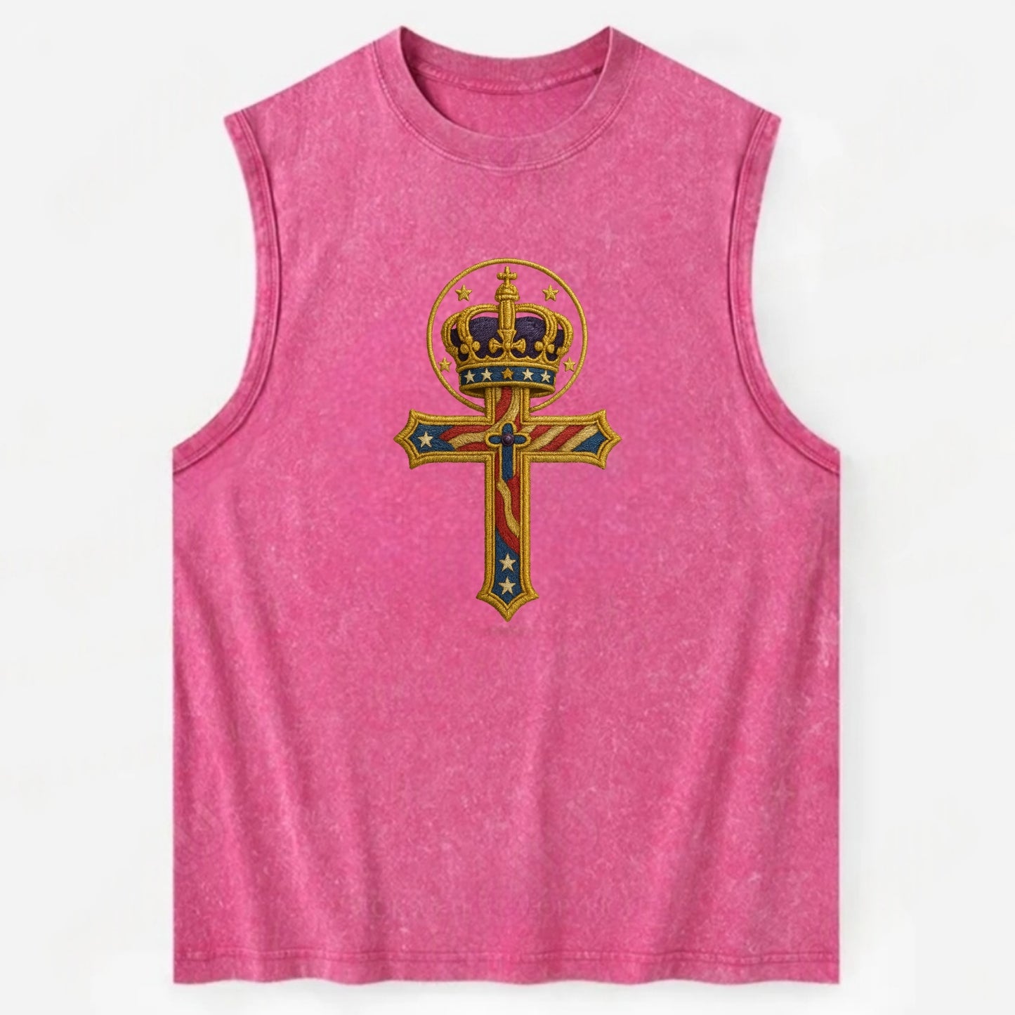 Cross and Crown  - Vintage Washed Tank - Pink