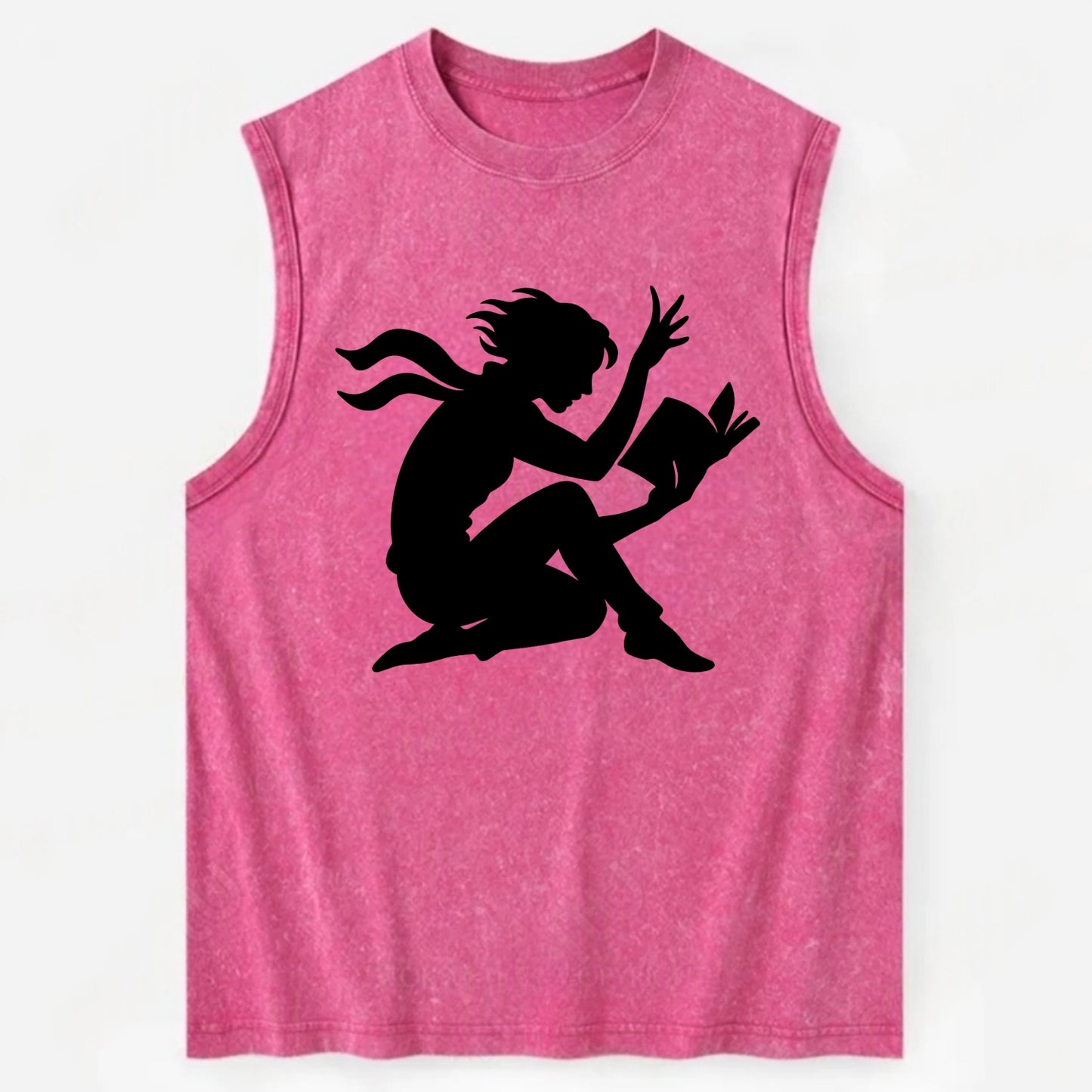 Reader lost in book moment - Vintage Washed Tank - Pink