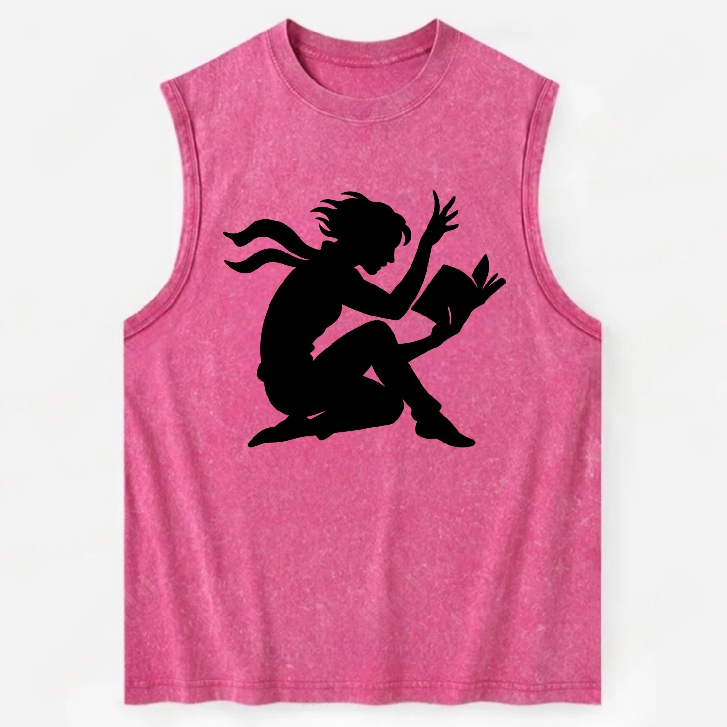 Reader lost in book moment - Vintage Washed Tank - Pink