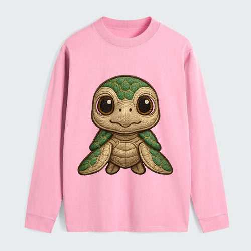 Baby Green Sea Turtle - emerald shell, large innocent brown eyes, tiny - Classic Long Sleeve Shirt